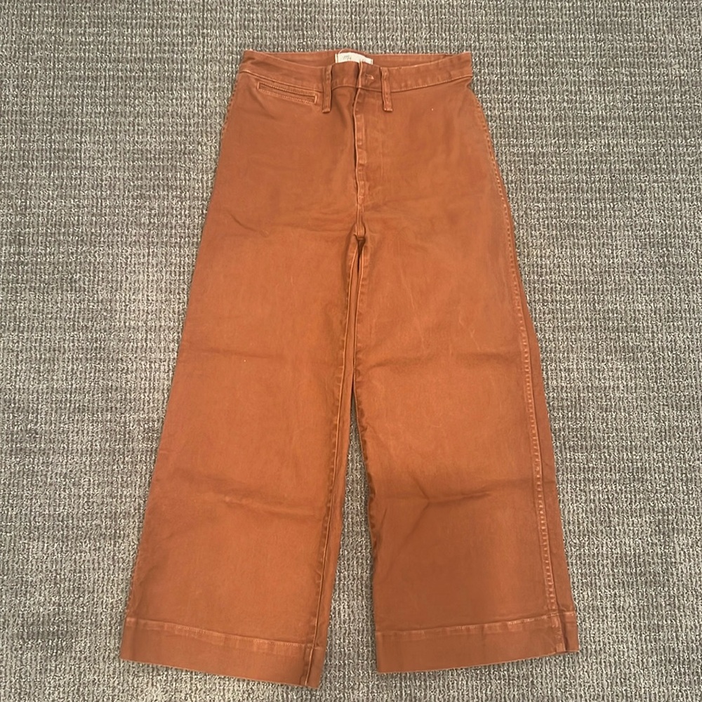Madewell Wide Leg Pants in Rust